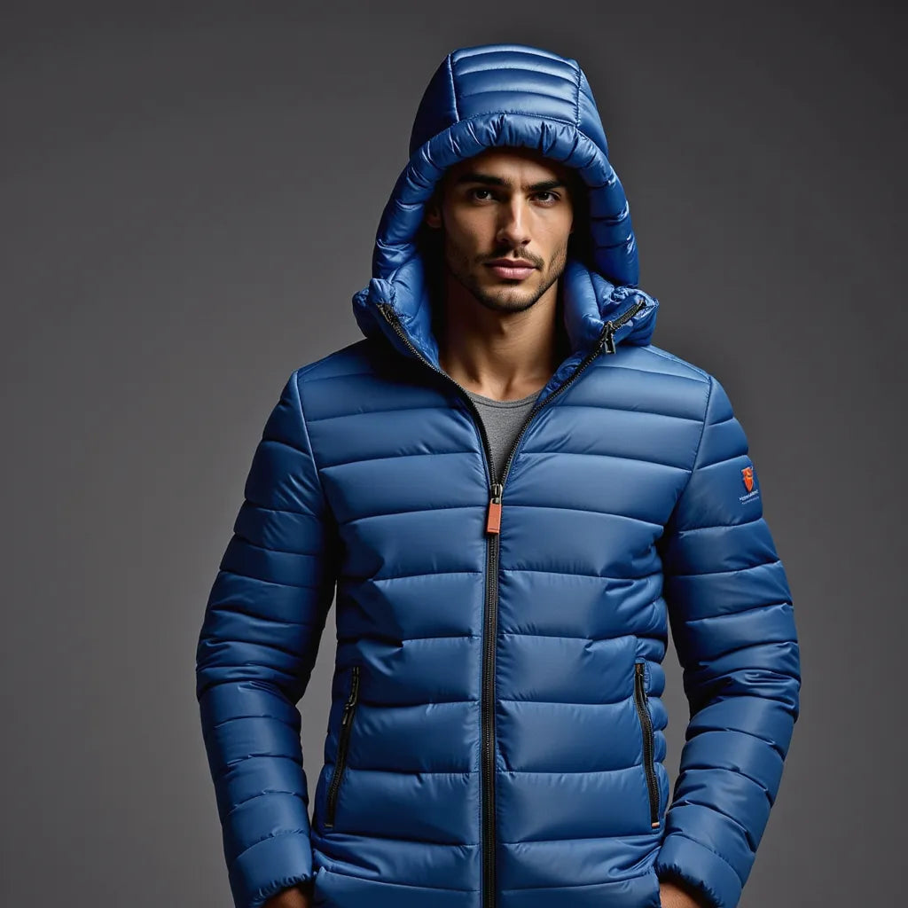 Doudoune Matelassée Bleu avec Capuche