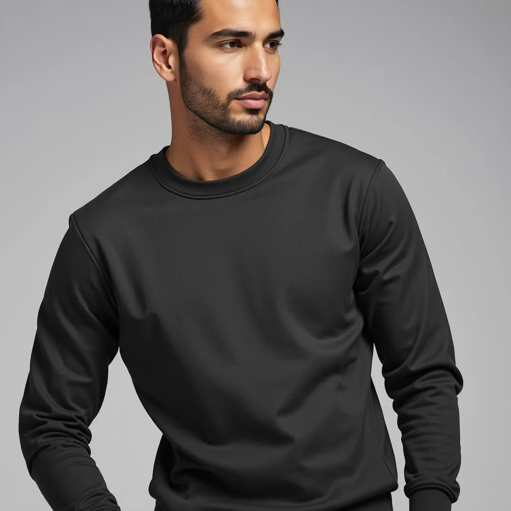 Sweatshirt col rond noir