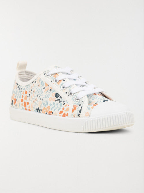Basket toile motif fleurie