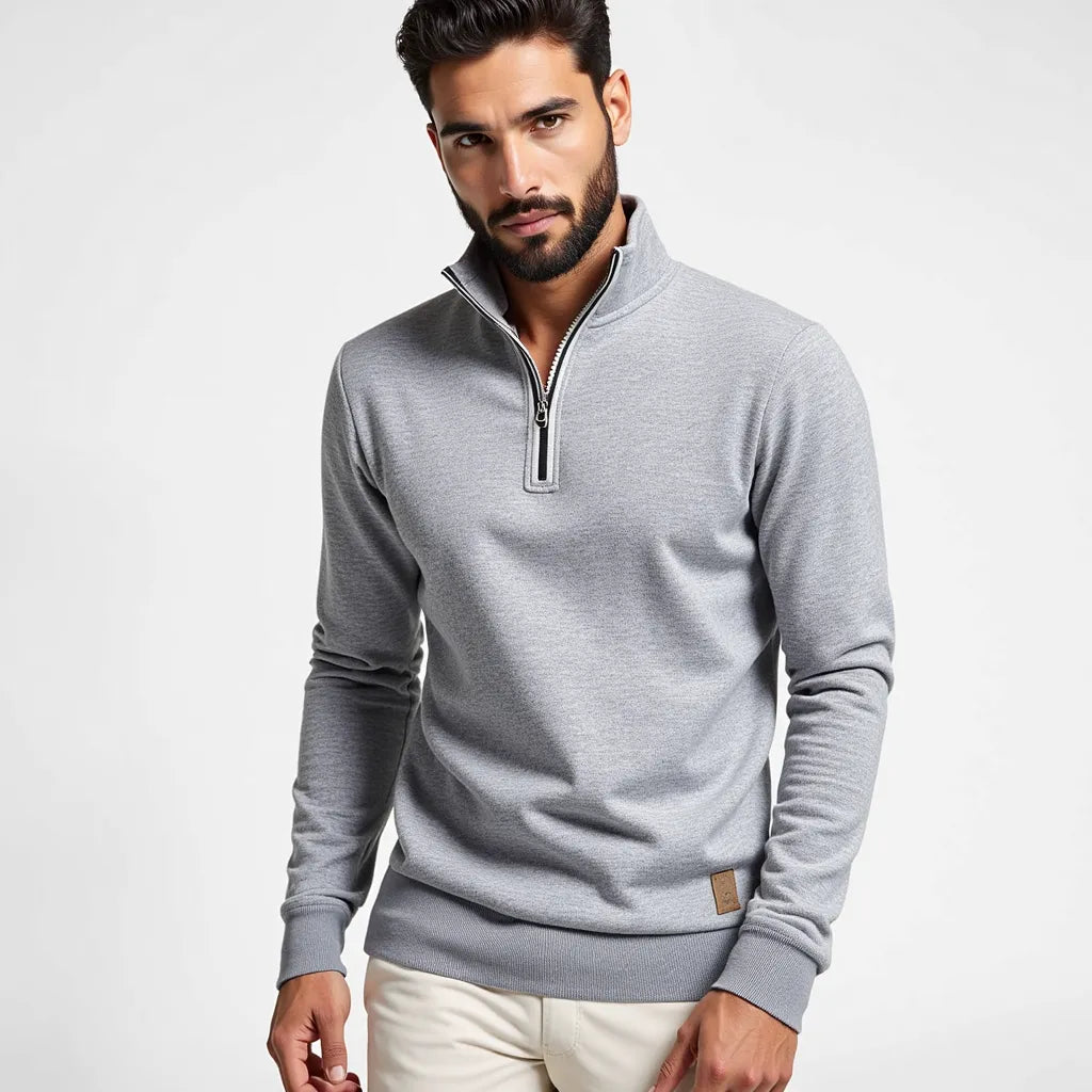 Pull à col montant zippé pour homme
