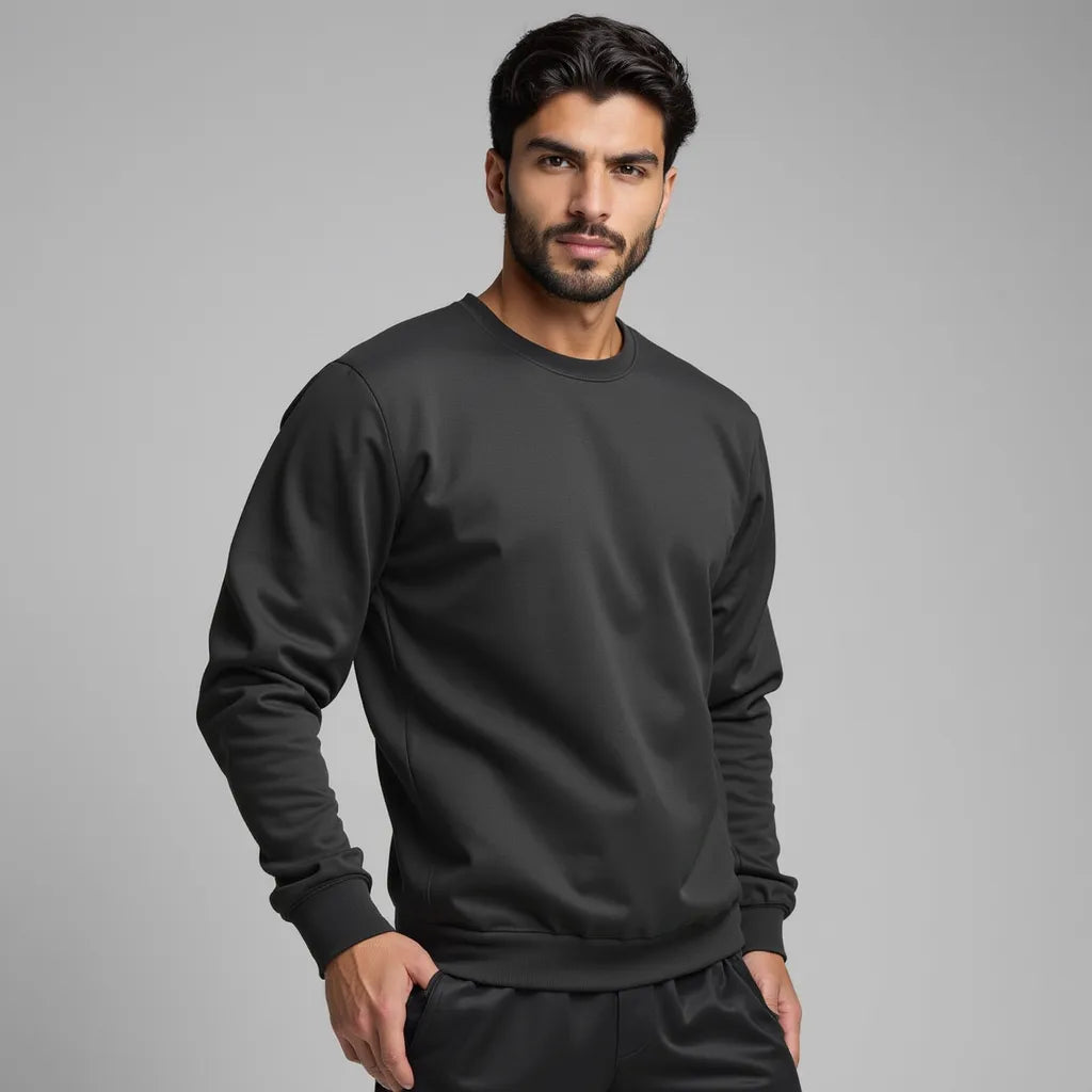 Sweatshirt col rond noir