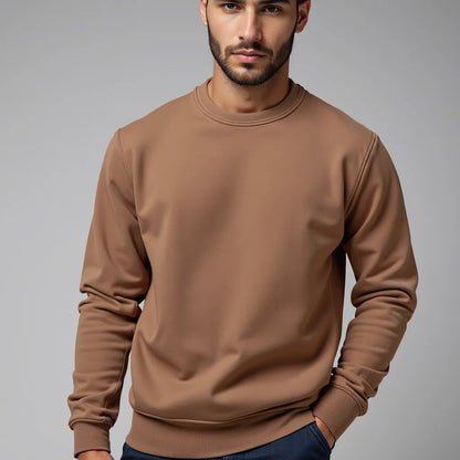 Sweatshirt col rond marron