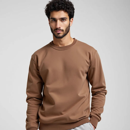Brown crew neck sweatshirt