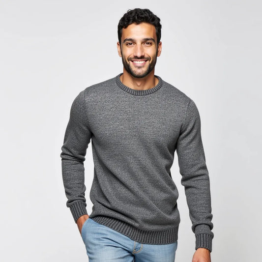 Grey heathered crew neck sweatshirt