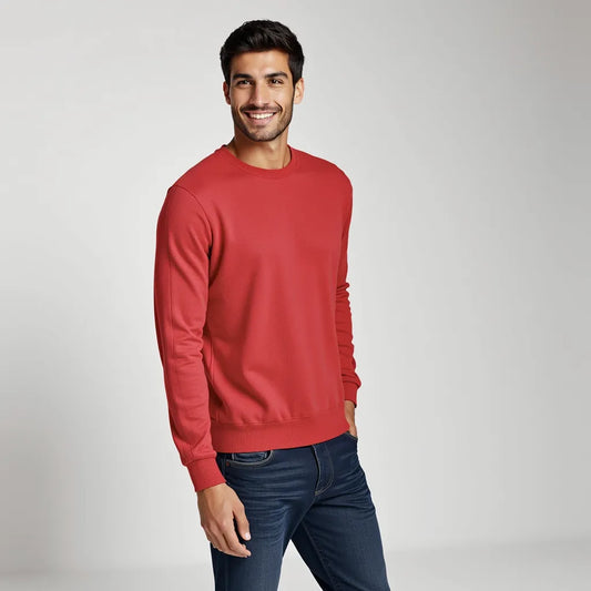 bright red knit sweater