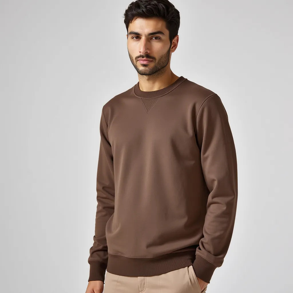 Pull en maille marron foncé
