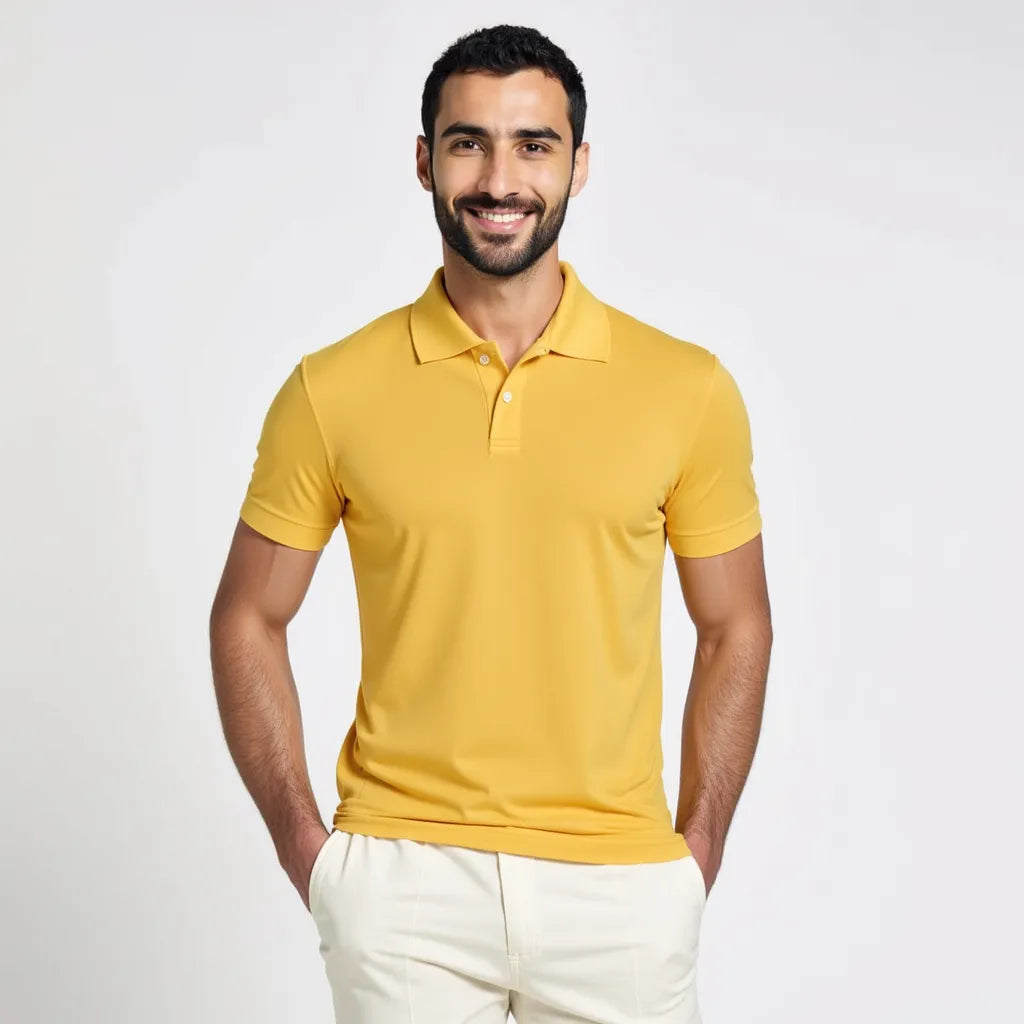 Solaro Sun Yellow Polo Shirt
