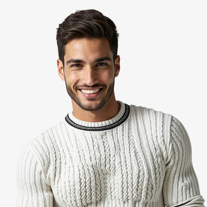 Pull en maille à col rond avec détails contrastés