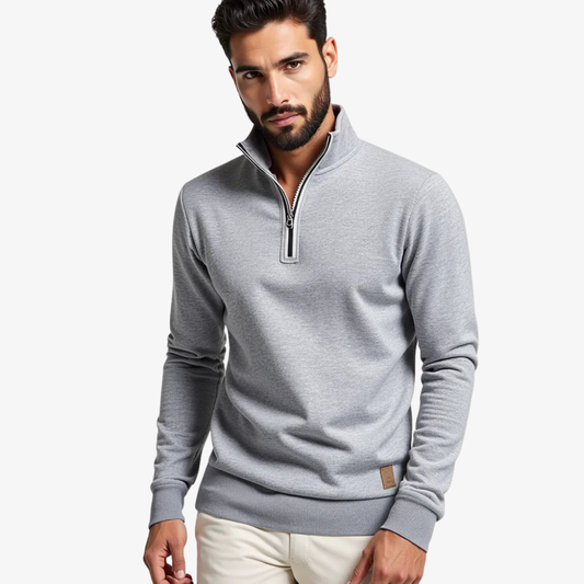 Pull à col montant zippé pour homme