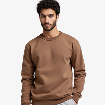 Sweatshirt col rond marron