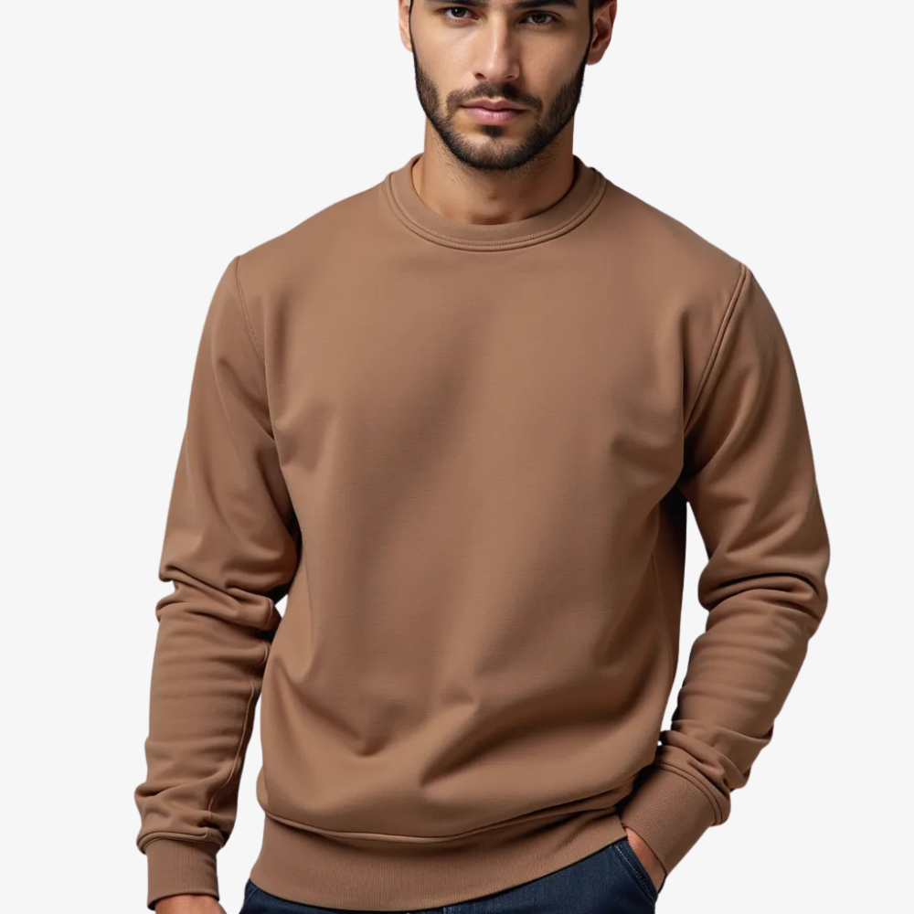 Sweatshirt col rond marron