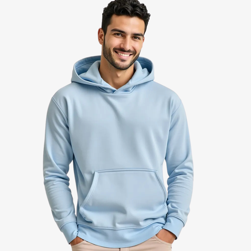 Sweat à Capuche Bleu Clair