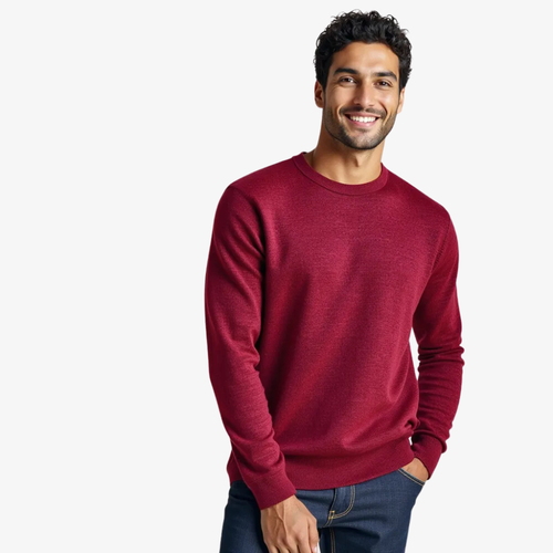Pull col rond rouge élégant
