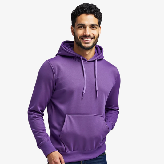 Sweat à Capuche Uni Violet